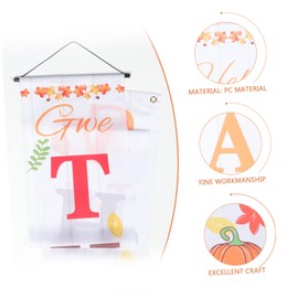 Outanaya 1pair Thanksgiving Day Decorative Fall Porch Signs of Harvest Themed Door Banners for Autumn Decoration