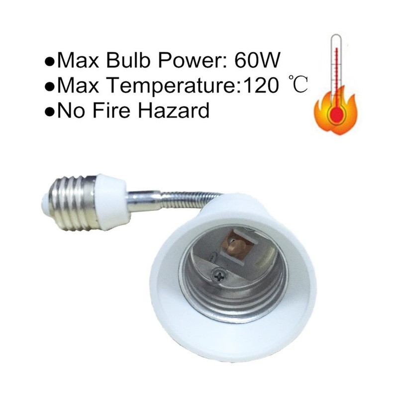 DZYDZR Pack of 2 E27/E26 Extension LED Lamp Socket, Flexible