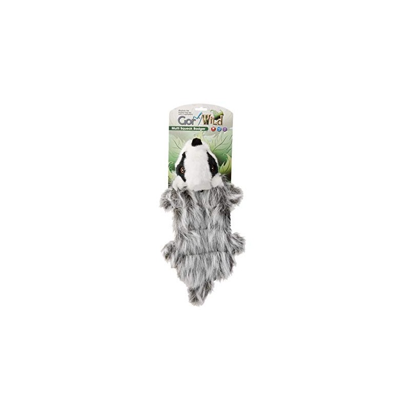 Gor Pets Soft Dog Toy Plush Wild Multi-Squeak Badger