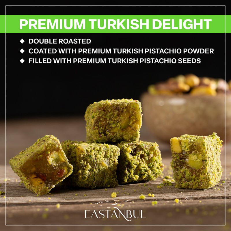 Eastanbul Turkish Delight Pistachio 8.8oz Double Roasted Pistachios Filled
