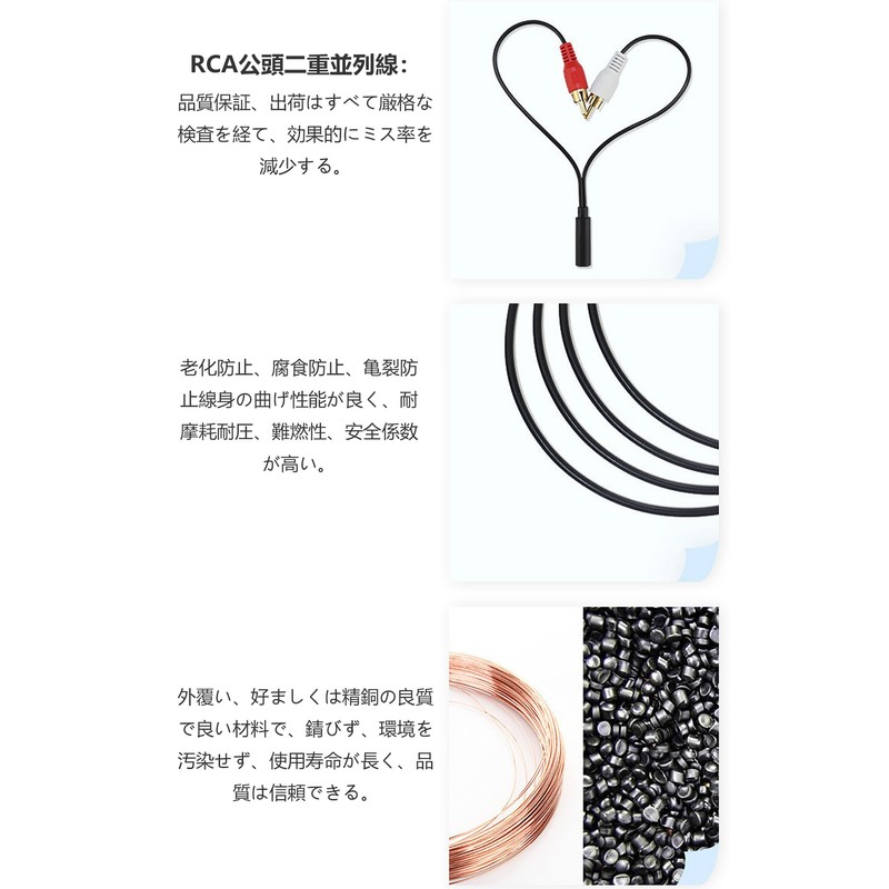 Audio Distribution Cable 3.5mm Stereo Mini Plug (Female) and 2