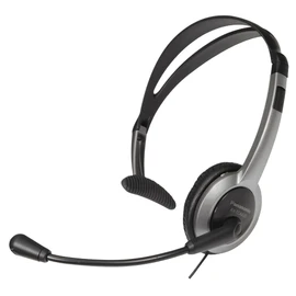 Panasonic Comfort Fit Headset for TCA Series Cordless Landline Phones, Foldable Headset with Flexible Noise-Cancelling Microphone and Volume Control, 2.5 mm Plug, Grey/Silver KX-TCA430