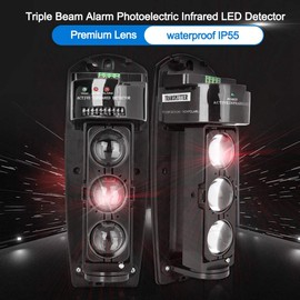 Triple Beam Alarm Photoelectric Infrared Led Detector Security System, Home Security Alarm Infrared Detector Sensor(-200)