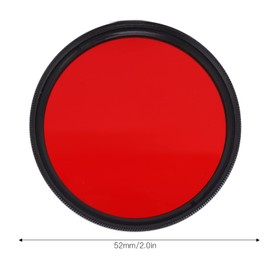 Full Red Lens Filter, 67 mm, 62 mm, 58 mm, 55 mm, 52 mm DSLR Camera, HD Camera, Optical Glass Red Filter with Lens Filter Housing, for Most DSLR Cameras on the Market (52 mm)