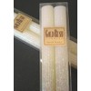 8 Inch Natural Beeswax Glitter Candles, White Lotus Color, Boxed