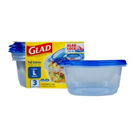 Glad GladWare - Contenedores altos para almacenamiento de alimentos, recipientes cuadrados grandes para alimentos, soportes grandes fuertes y resisten