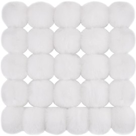 BQTQ Pack of 26 Fur Pompoms for Hats, Faux Fur Pompoms, Rabbit Fur Pompoms for Hats, Bag, Pendants, Crafts