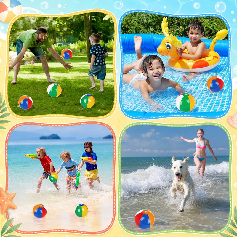 Coopay 30 Pack Mini Beach Balls, 6 Inch Small Inflatable