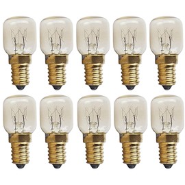 BesYouSel E14 Light Bulb T22 15W Oven Bulb Microwave Light Bulbs 300℃ High Temperature Microwave Oven Light Bulb Warm White Incandescent Light Bulb 360° Beam Angle, 120V, Pack of 10