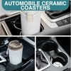 4 Pcs Absorbent Ceramic Car Cup Holder Coasters, White and