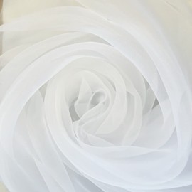 Megachest 20D Soft Organza Dress Fabric Fancy Costumes Decorations 15 Colors(Pure White, 5 Meters)