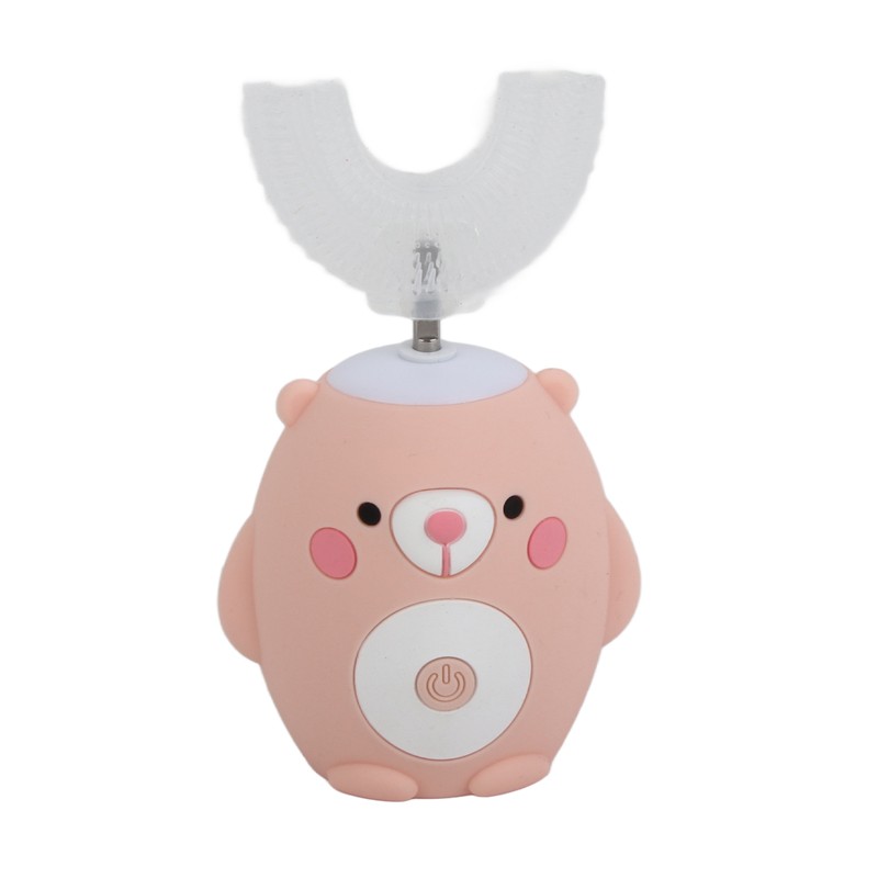 Cute Cartoon Bear Pattern U Shaped Automatic Toothbrush Electric Children