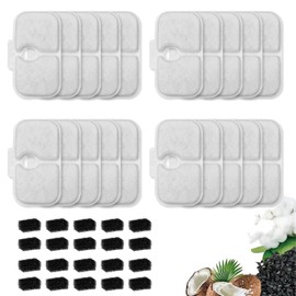 Haodlay 20 Packs Cat Water Fountain Filter Replacement Compatible With PETLIBRO? Dockstream Cat Water Fountain PLWF005/PLWF115/PLWF105,Triple Filtration System Replacement Filter with Pre-filter Sponge