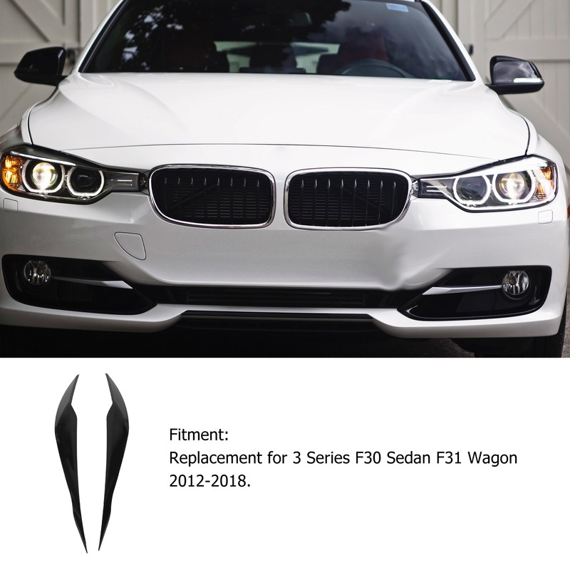 1 Pair Headlight Eyebrow ABS Vehicle Eyelid Replacement for 3