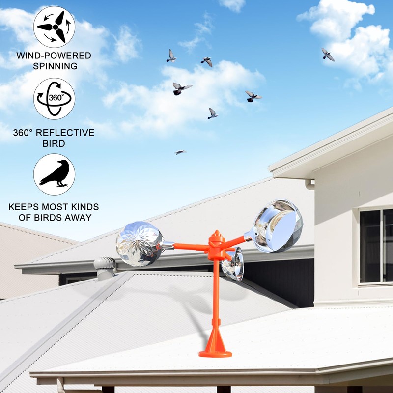 Bird Reflective Spinning Deterrent Devices for Outside Keep Birds Away