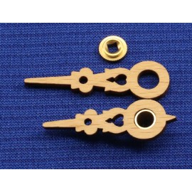 Black Forest Wood Cuckoo Clock Hands Fits Regula For 90 mm or 3 1/2" Dial w/ Minute Bushing