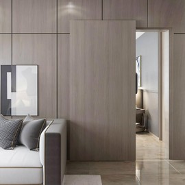 Concealed Sliding Barn Door Hardware Kit,48" Heavy Duty Sliding Door Hardware and Track Kit, Quiet Barn Door Track System, Hidden Barn Door Hardware Kit for Interior Doors