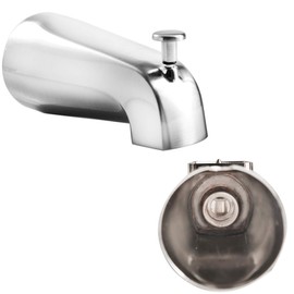 SENTO Silver Universal Bathroom Tub Spout with Diverter, Heavy Duty Durable Metal Bathtub Faucet with Shower Diverter - 4 Inches 1/2" IPS Inside thread, Polished Chrome