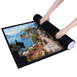 Becko US Puzzle Mat Roll Up with Drawstring Storage Bag, Felt Rollup Mat for Easy Transport & Storage, Portable Puzzle Board Puzzles Saver Keeper for Jigsaw Puzzles Up to 1500 Pieces | Becko US