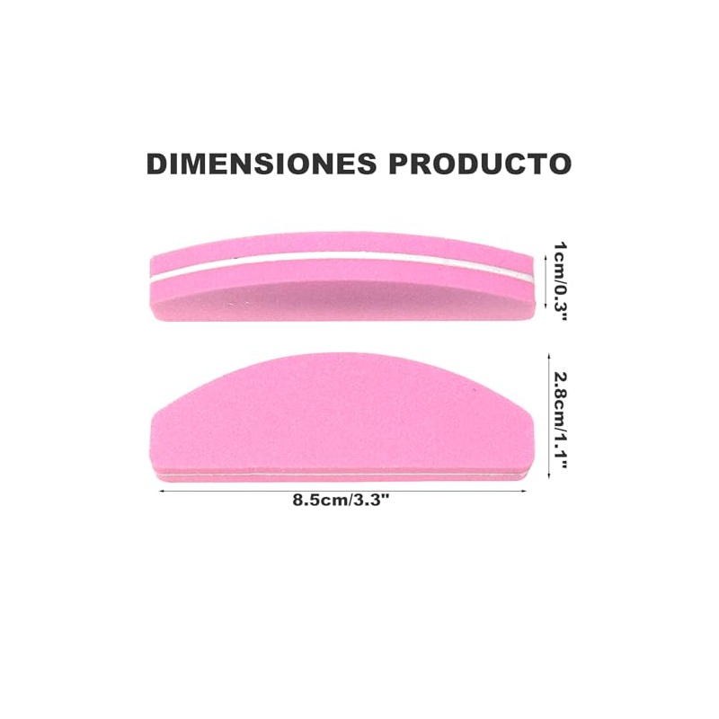20 Pzs Limas de Uñas de Esponja, Tiras Abrasivas Mini