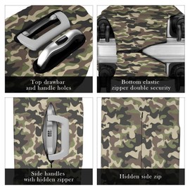 Adorila Travel Luggage Cover Protector, Washable Elastic Suitcase Cover, Luggage Protective Cover for 26-28 Inch Luggage (Forest Camouflage, L)