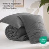 Bedsure Waffle Comforter Set King, Soft and Breathable Dark Grey