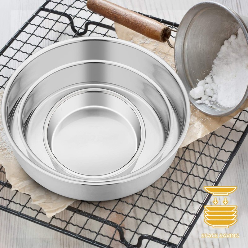 E-far Cake Pan Set of 3 (4 inch/6 inch/8 inch),