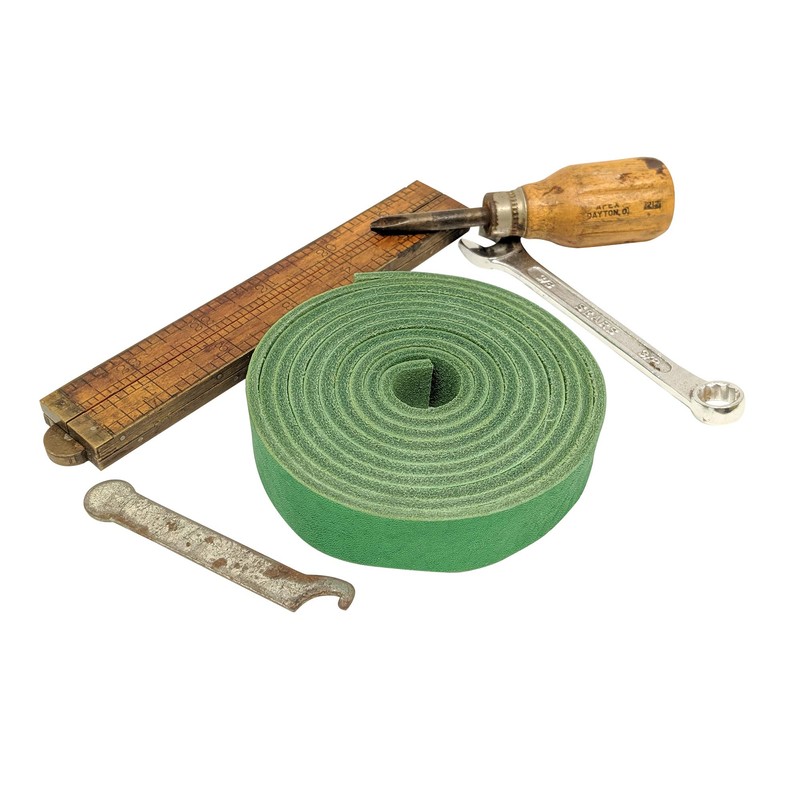 TOFL Correa de cuero de 1,9 cm (verde hoja)