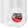 Stock Your Home 240-Count, 9 Inch Clear Plastic Plates, Flexible,