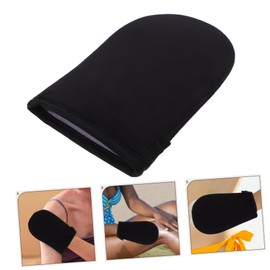 FOMIYES Self Tanning Mitts Tanning Glove Back Lotion Applicator Plush Material Exposure Easy Oil Application Fashion Black Glove