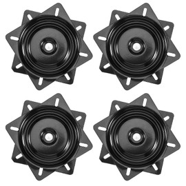 MANCHAP 4 PCS 7 Inch Bar Stool Swivel Plate Replacement, Ball Bearing Seat Swivel Base Mount Plate for Bar Stool, Swivel Chair or Recliner, Black