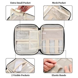 CURMIO Electronic Organizer, Travel Cable Organizer Bag for Charging Cords, Charger, Earphone, Flash Drive, Black