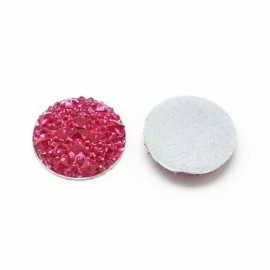 Unbranded 10 pcs Druzy Resin Embellishment Cabochons Pink Red – 10mm – Shimmer Style