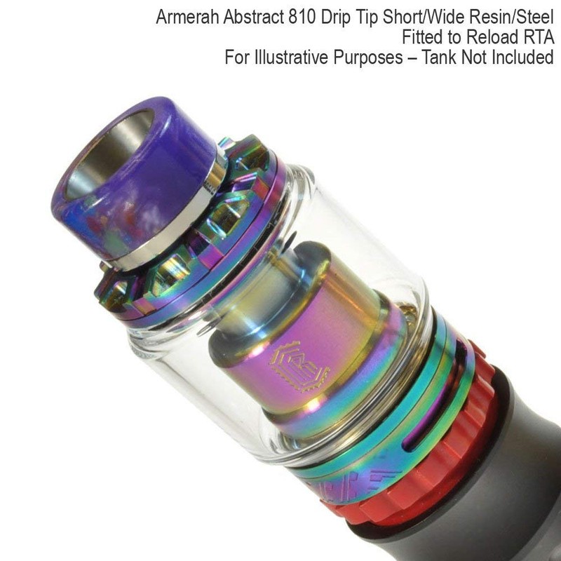 Armerah Abstract 810 Drip Tip eCig Mouthpiece Short/Wide Resin/Steel Single