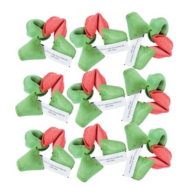 Christmas Fortune Cookies, Red Green, 100 Count, Individually Wrapped, Dairy-Free