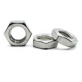 Hippo Hardware (1/2" - 20 TPI) UNF Fine Thread Thin Nuts Hexagon Half Hex Lock Nut A2 Stainless Steel (Pack of 5)