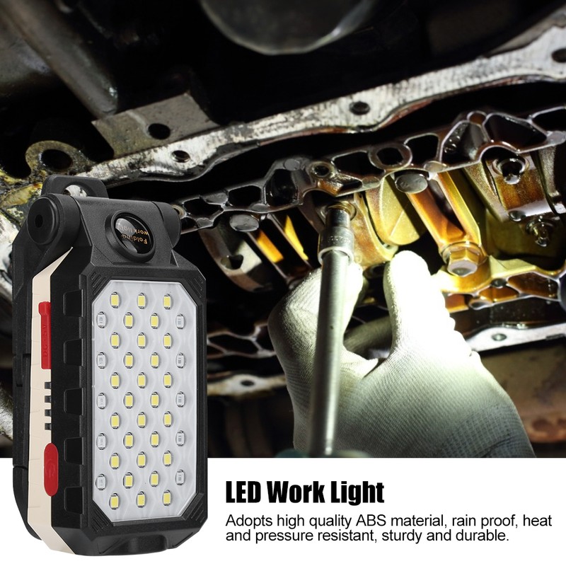 Portable LED Work Light USB Rechargeable Folding Working Lamp Flashlight
