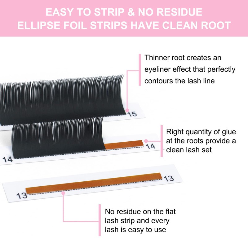 Flat Lashes, 0.15 0.20 Ellipse Flat Lashes, C CC D