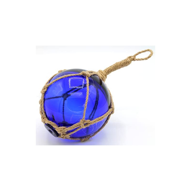 Fischer Balls Glass & Rope/Sisal Twine – Blue