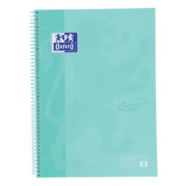 Oxford A4 European Book 1, lined, 160 pages with coloured margins, touch hard cover, with whiteboard, pastel mint
