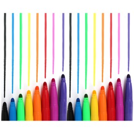 BANDIDOS Pack 16 Chunky Jumbo Fibre Pens - Thick Easy Grip Colourful Art Craft School Kids Felt Tip Markers
