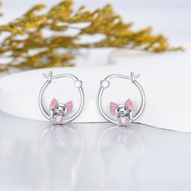 VONALA Animal Hoop Earrings Silver 925 Bee / Axolotl / Pig / Penguin / Starfish Earrings Hoop Animal Jewellery for Women Girls, Sterling Silver