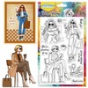 CHGCRAFT Fashionable Lady Clear Stamp Modern Woman Transparent Craft Stamp