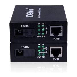 1.25G Gigabit Optical Media Converter Pair 10/100/1000M RJ45 to 1000M Bi-Directional Single Mode 1 Core SC Fiber Up to 20km