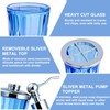 Bathroom Accessories Set,5 Pcs Blue Glass Bathroom Accessory Set,Complete Lotion