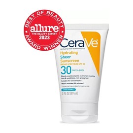 CeraVe Hydrating Sheer Sunscreen HYBRID FORMULA SPF30 for Face+Body-Exp 08/25