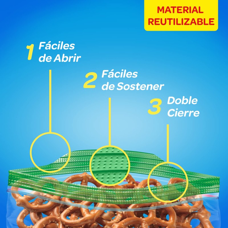 Ziploc Bolsa Reutilizable para Snack 50 piezas