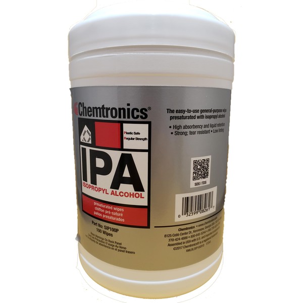 ChemtronicsITW Chemtronics SIP100P ITW Sip100P IPA Pre-Saturated Cleaning Wipes