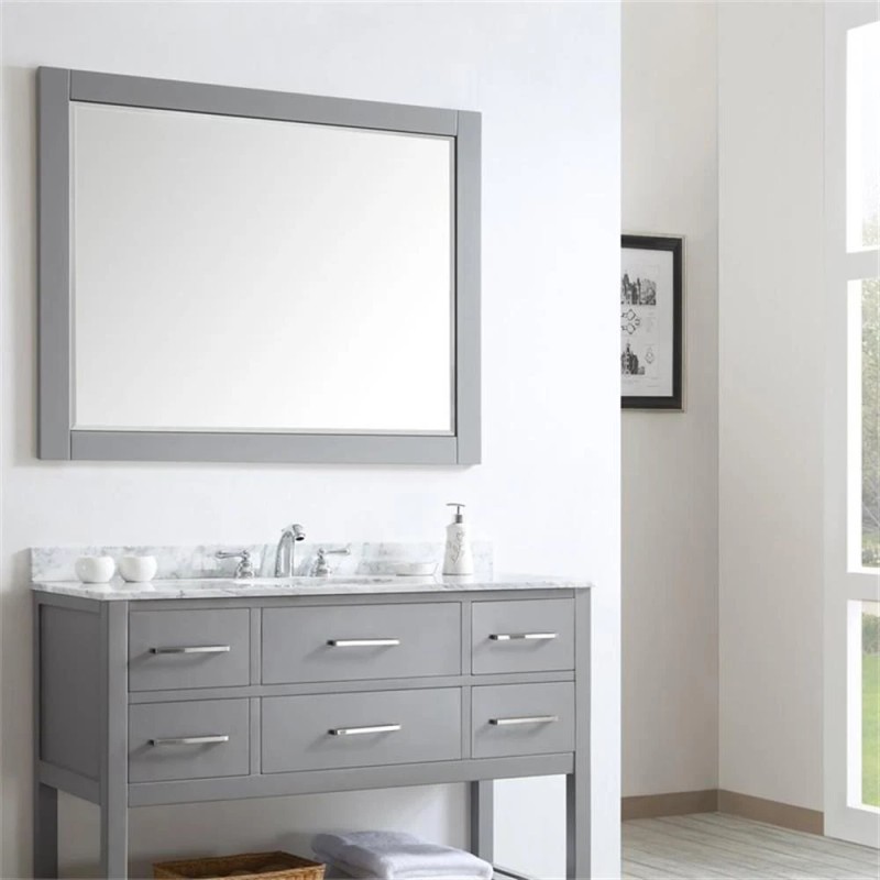 Vinnova Florence 48" Bathroom Vanity Framed Wall Mirror in Gray