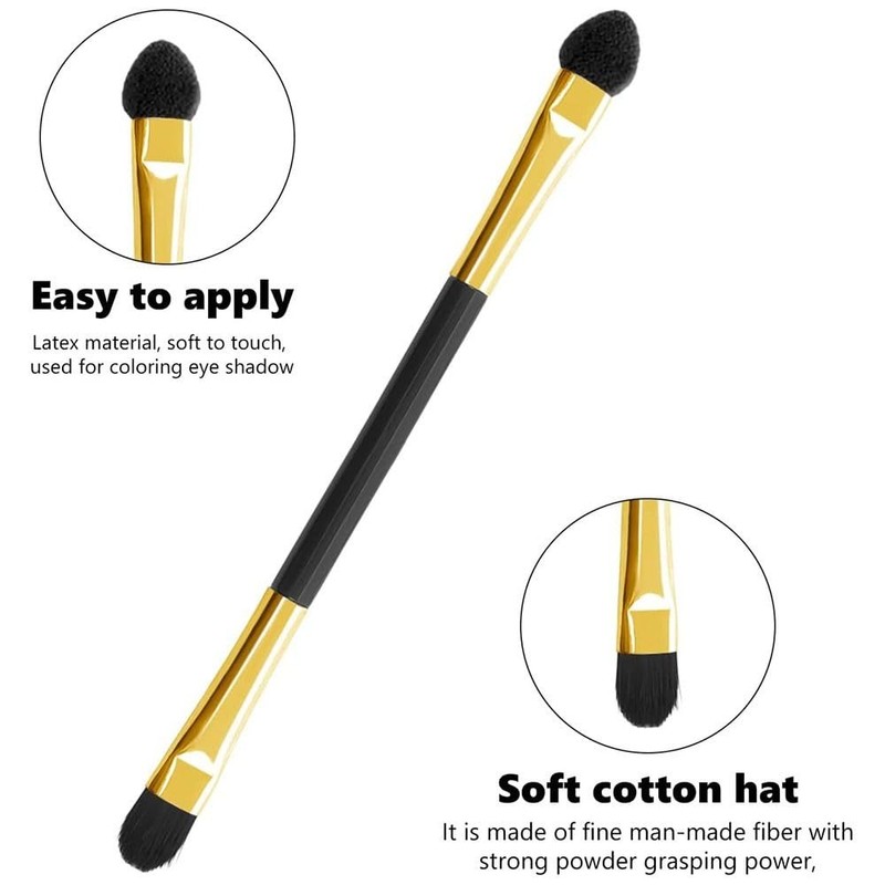 10PCS アイシャドウブラシ 両端アイシャドウアプリケーター ロングハンドル アイアイ